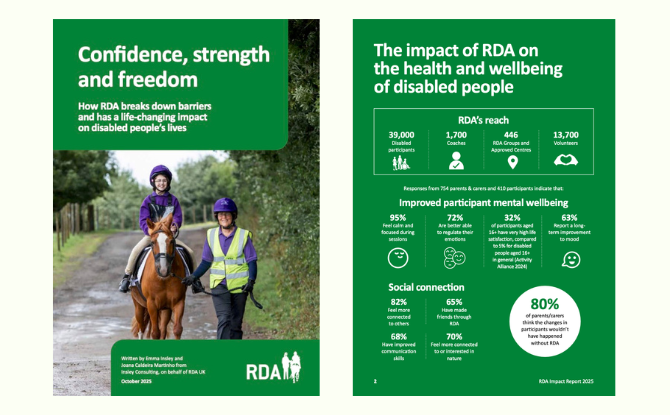 Cover and infographic pages of the RDA impact report